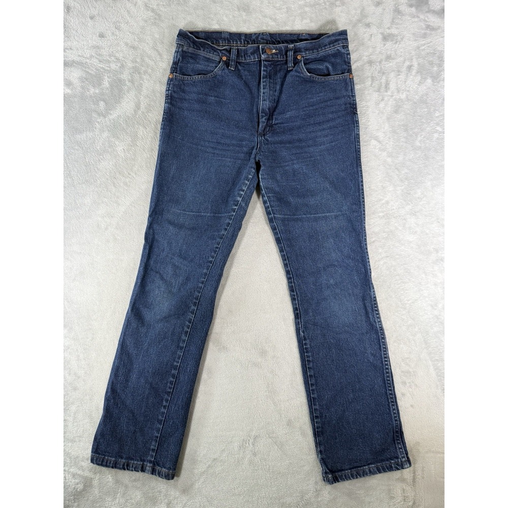 Wrangler 937STR Jeans Mens 34x32 Dark Wash Cowboy Cut Slim Fit